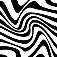 zebra ondulado padronizar. linear monocromático vetor textura. psicodélico listrado Preto e branco fundo.