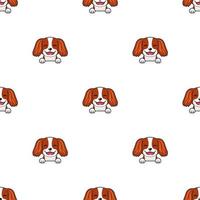 vector cartoon personagem cavalier king charles spaniel cão sem costura de fundo