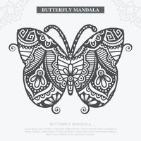 vetor de mandala de borboleta. decoração vintage. ilustração vetorial.