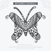 vetor de mandala de borboleta. decoração vintage. ilustração vetorial.