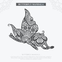 vetor de mandala de borboleta. decoração vintage. ilustração vetorial.