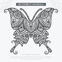 vetor de mandala de borboleta. decoração vintage. ilustração vetorial.