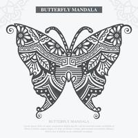 vetor de mandala de borboleta. decoração vintage. ilustração vetorial.