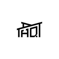 hq inicial carta dentro real Estado logotipo conceito vetor