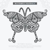 vetor de mandala de borboleta. decoração vintage. ilustração vetorial.