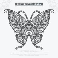 vetor de mandala de borboleta. decoração vintage. ilustração vetorial.