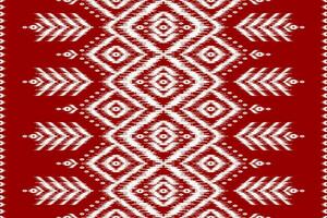 tapete ikat arte padrão vermelho. padrão sem emenda geométrico étnico ikat em tribal. estilo americano e mexicano. vetor