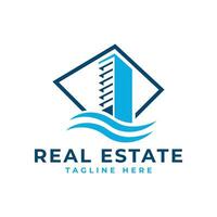 real Estado construção logotipo Projeto conceito para habitação e corporativo Serviços vetor