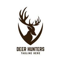 a veado caçadores logotipo Projeto conceito para Caçando vetor