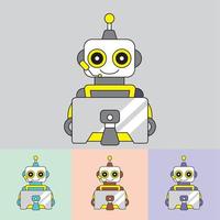 vetor de logotipo de robô - bot de bate-papo - tecnologia do futuro - inteligência artificial - o melhor para seu mascote de negócios