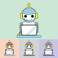 vetor de logotipo de robô - bot de bate-papo - tecnologia do futuro - inteligência artificial - o melhor para seu mascote de negócios