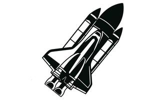 foguete silhueta ilustração astronauta veículo ícone, foguete base ícone. simples placa ilustração vetor