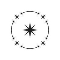 Estrela brilhar com círculo linha logotipo Projeto vetor isolado em branco fundo.
