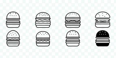 hamburguer ícone, hamburguer Hamburger logotipo ícone projeto, Preto e branco Hamburguer de queijo vetor