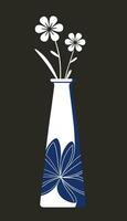 modernista flor vaso com floral projeto, plano vetor ilustração.