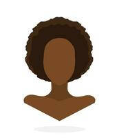 plano estilo avatar do africano americano mulheres com afro Penteado. vetor ilustração. Projeto elemento isolado em branco fundo