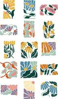 colorida Matisse flor elemento conjunto vetor