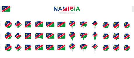 ampla coleção do Namíbia bandeiras do vários formas e efeitos. vetor