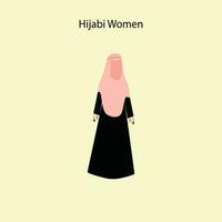 muçulmano hijab menina mulher personagem vetor