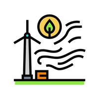 limpar \ limpo vento energia turbina cor ícone vetor ilustração