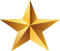 dourado Estrela Natal árvore, 3d dourado Estrela ícone, dourado papel origami Estrela vetor