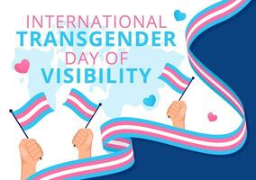 internacional transgêneros dia do visibilidade vetor ilustração em marcha 31 com transexuais orgulho bandeiras e símbolo dentro celebração plano fundo