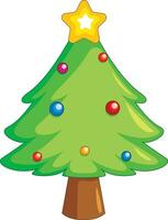 fofa Natal com decoração, verde natal árvore vetor