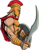 espartano Guerreiro mascote vetor