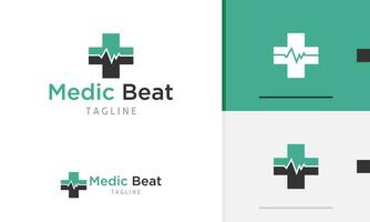 logotipo Projeto ícone do mais saúde forma com pulso batida esboço para hospital Cuidado monitor diagnosticar vetor
