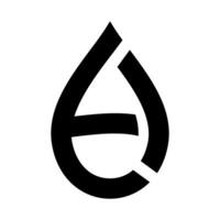 carta e água ícone logotipo Projeto vetor