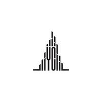 yc arranha-céu linha logotipo inicial conceito com Alto qualidade logotipo Projeto vetor