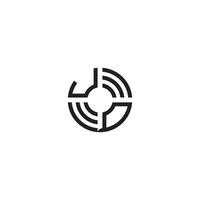 qj círculo linha logotipo inicial conceito com Alto qualidade logotipo Projeto vetor