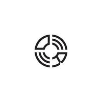 ro círculo linha logotipo inicial conceito com Alto qualidade logotipo Projeto vetor