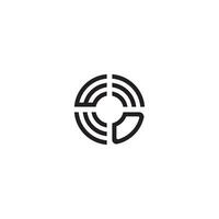 dw círculo linha logotipo inicial conceito com Alto qualidade logotipo Projeto vetor