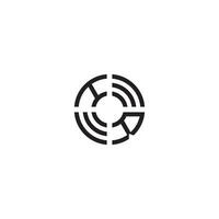 rh círculo linha logotipo inicial conceito com Alto qualidade logotipo Projeto vetor