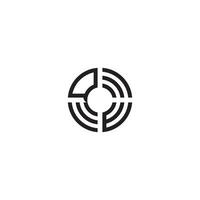 wq círculo linha logotipo inicial conceito com Alto qualidade logotipo Projeto vetor