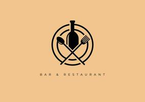 Barra e restaurante logotipo vetor