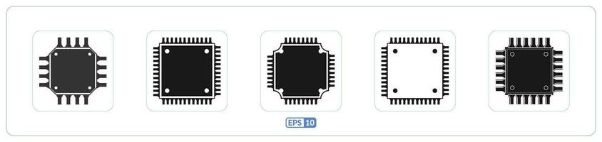 chipset, artificial inteligência plano ícone vetor