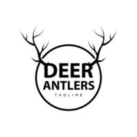 veado galhadas logotipo Projeto caçador galhadas floresta animal símbolo ilustração vetor