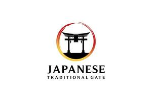 japonês torii portão logotipo projeto, tradicional torii portão silhueta vetor