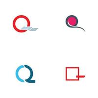 letra q negócio corporativo abstrato unidade modelo de design de logotipo vetor