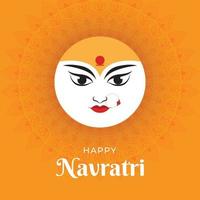 desejos felizes de navratri, arte conceitual de navratri, ilustração criativa do vetor de rosto da deusa durga maa