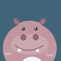 hipopótamo de animais de desenho animado fofinho vetor