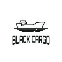 simples Preto linha carga navio barco logotipo Projeto idéia às mar vetor