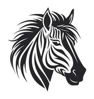 zebra vetor para logotipo ou ícone, clipe arte, desenhando elegante minimalista estilo, silhueta Preto e branco