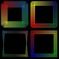 conjunto do vetor geométrico multicolorido quadros em uma Preto fundo
