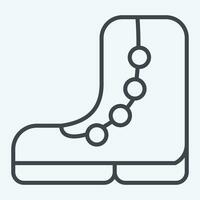 ícone caminhada botas. relacionado para mochileiro símbolo. linha estilo. simples Projeto editável. simples ilustração vetor