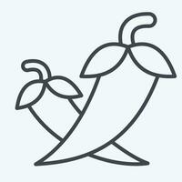 ícone Pimenta. relacionado para ervas e especiarias símbolo. linha estilo. simples Projeto editável. simples ilustração vetor