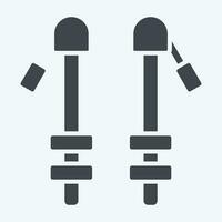 ícone caminhada pólos. relacionado para mochileiro símbolo. glifo estilo. simples Projeto editável. simples ilustração vetor