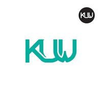 carta kuw monograma logotipo Projeto vetor